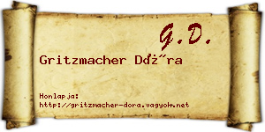 Gritzmacher Dóra névjegykártya